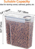 Airtight Cereal Storage Containers BPA-Free Food Dispensers with Pouring Lids for Pantry & Kitchen (4 Pack 2,5L)