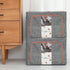 3 pack Large Clothes Storage Bins with Lids for Clothing, Bedding, Blankets, Toys (66L capacity - Grey)