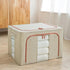 3 pack Large Clothes Storage Bins with Lids for Clothing, Bedding, Blankets, Toys (66L capacity - Beige)