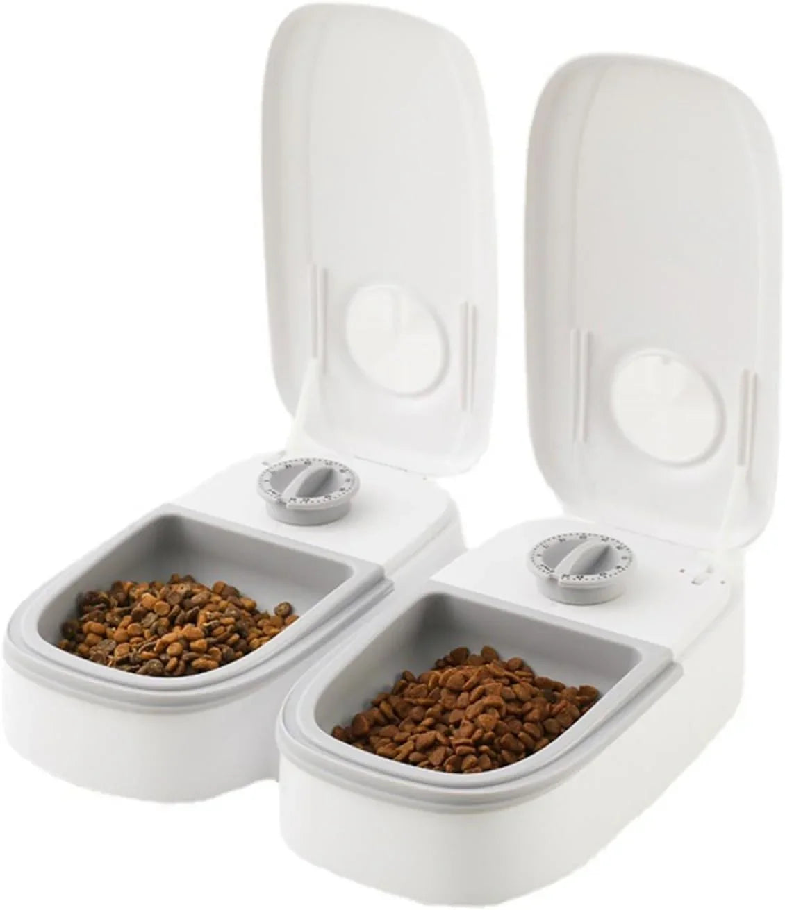 2 Meal Automatic Pet Feeder with Timer for Cat & Dog Wet & Dry Food (Dual Bowl 700ML)
