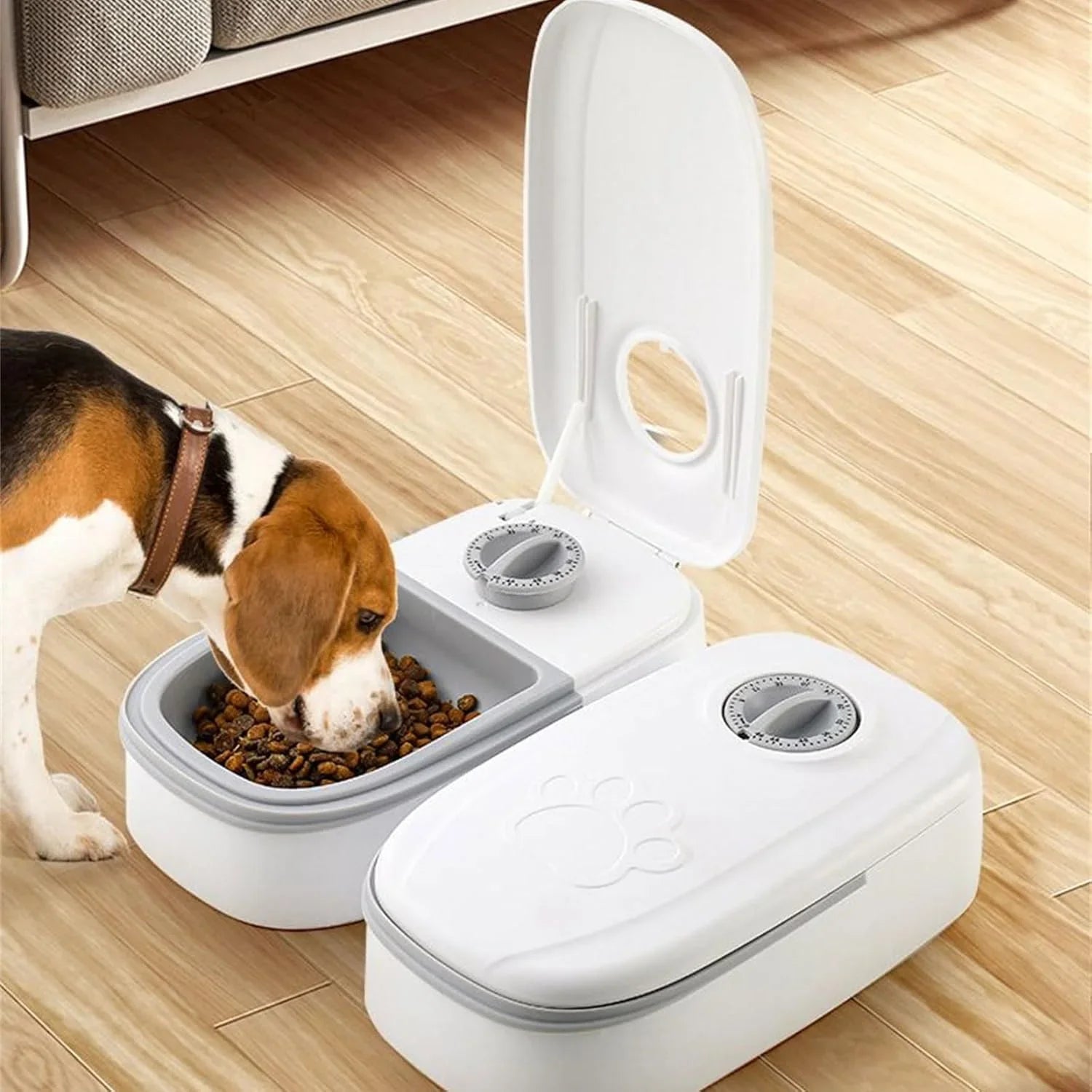 2 Meal Automatic Pet Feeder with Timer for Cat & Dog Wet & Dry Food (Dual Bowl 700ML)