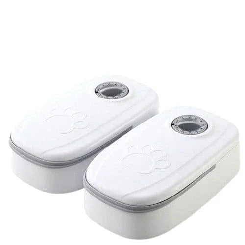 2 Meal Automatic Pet Feeder with Timer for Cat & Dog Wet & Dry Food (Dual Bowl 700ML)
