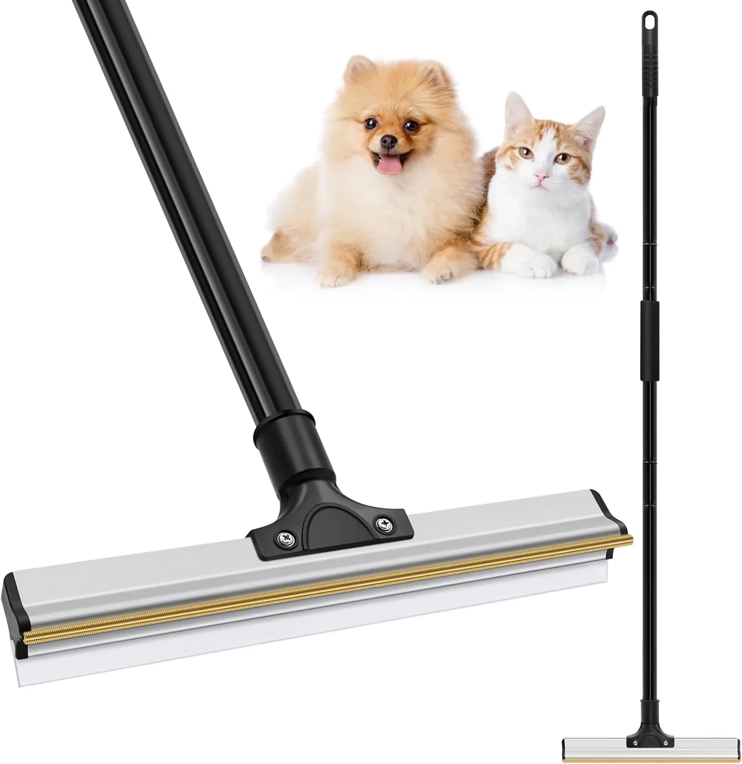 Pet Hair Remover Broom with Long Handle, Reusable Fur & Lint Remover for Dog & Cat Hair