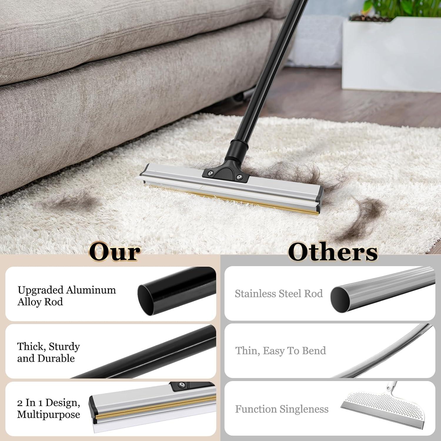 Pet Hair Remover Broom with Long Handle, Reusable Fur & Lint Remover for Dog & Cat Hair