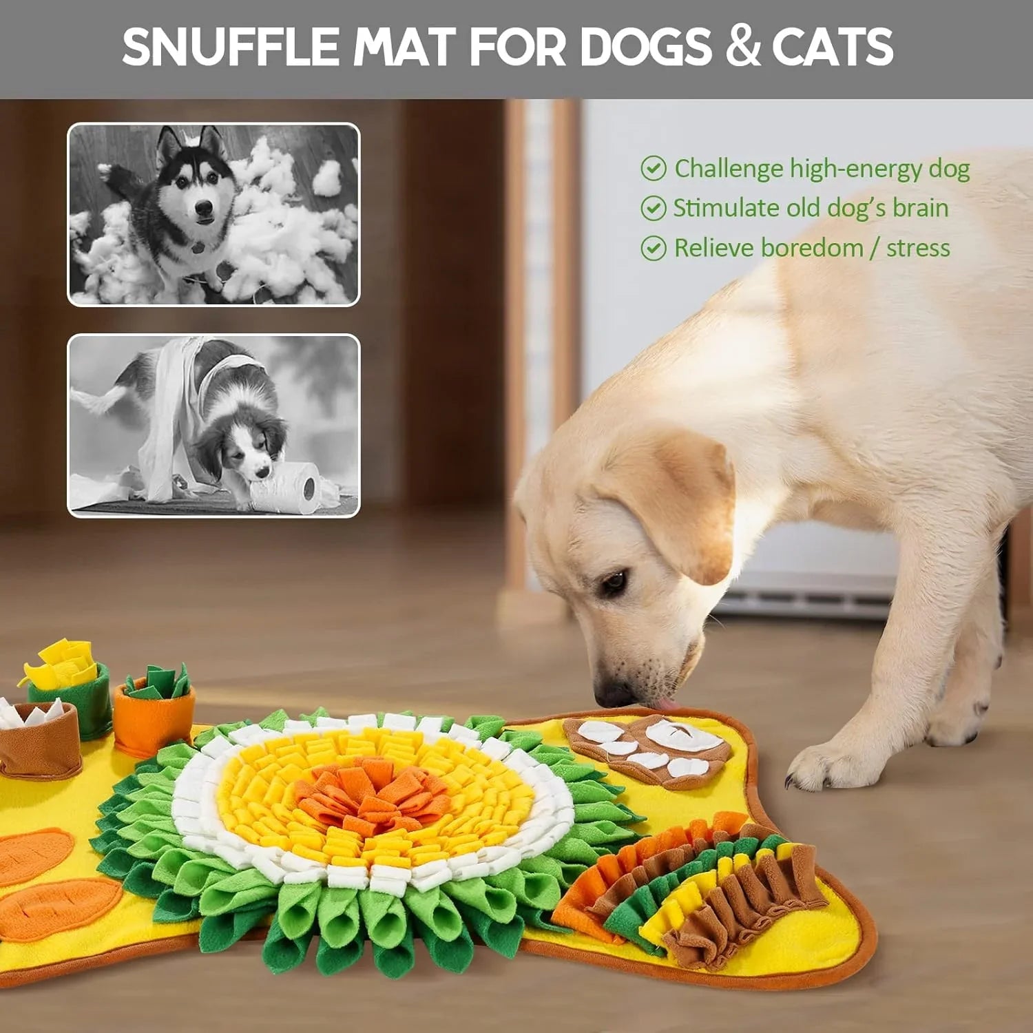 Snuffle Interactive Feeding Mat Toy for Dogs & Pets