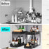 2 Pack Under Sink Organizer with Pull-Out Basket and Hooks for Bathroom & Kitchen