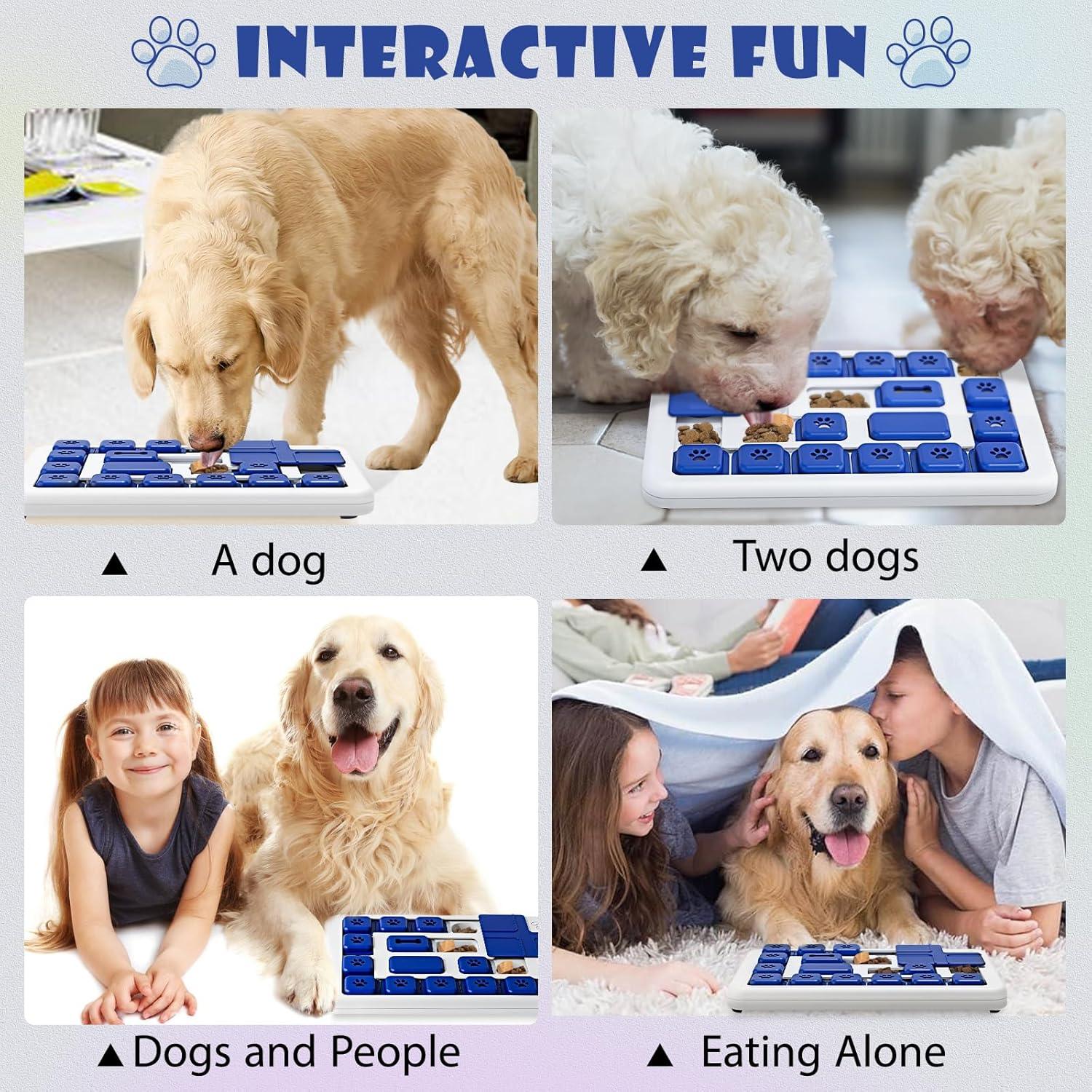 Interactive Dog Puzzle Toy Slow Feeder Treat Dispenser for Dogs & Cats