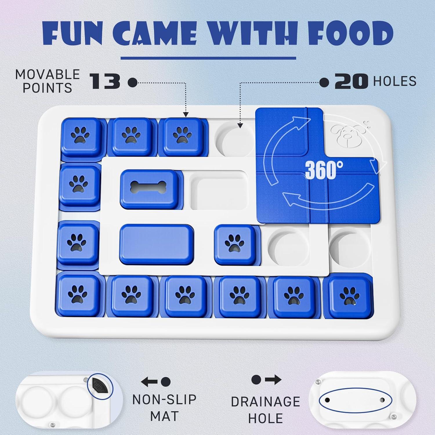 Interactive Dog Puzzle Toy Slow Feeder Treat Dispenser for Dogs & Cats
