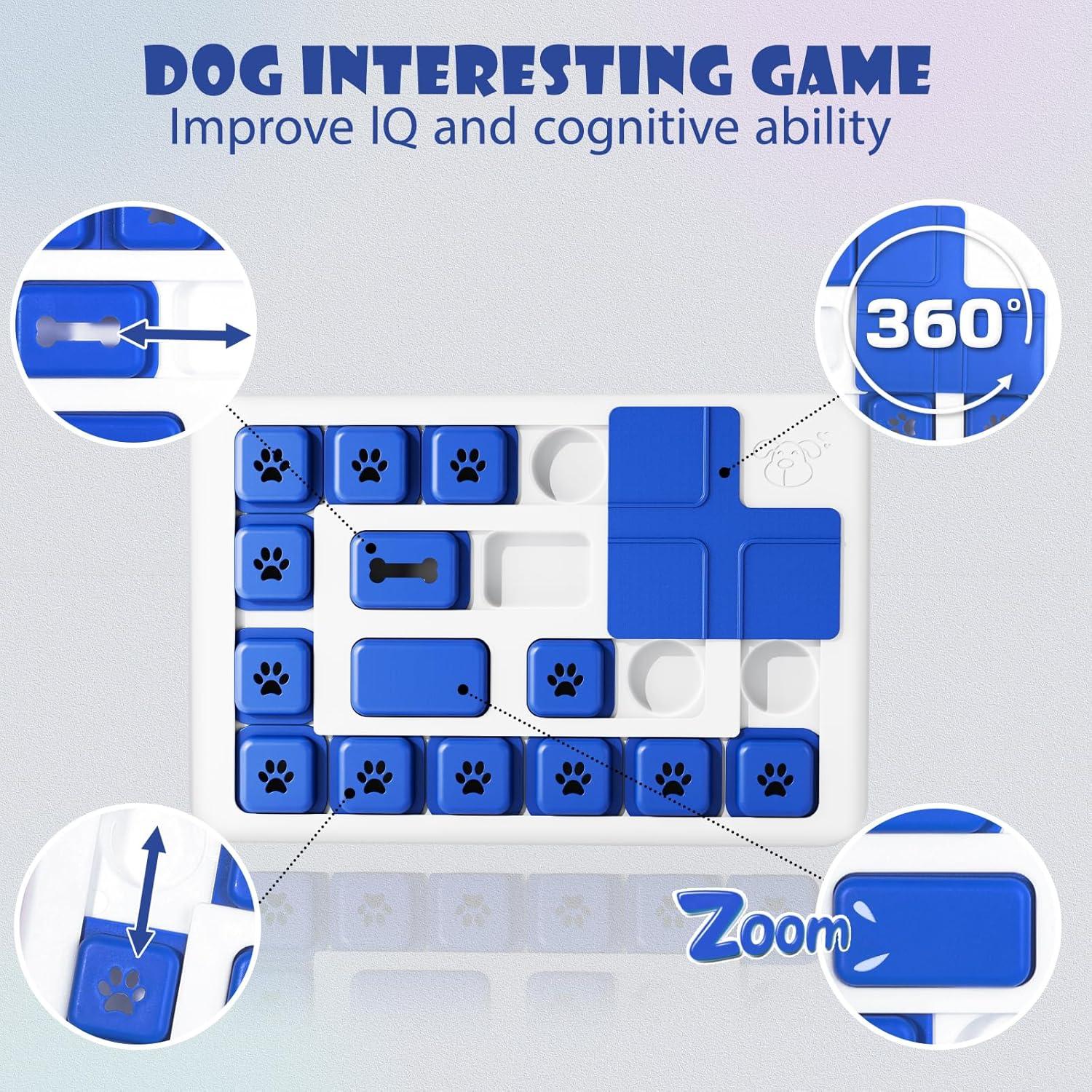 Interactive Dog Puzzle Toy Slow Feeder Treat Dispenser for Dogs & Cats