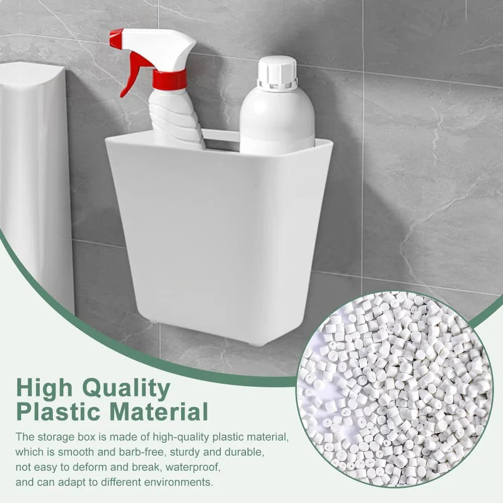 4‑Pack Self‑Adhesive Wall Storage Boxes for Kitchen, Bathroom & Cabinets