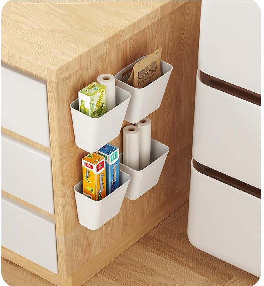 4‑Pack Self‑Adhesive Wall Storage Boxes for Kitchen, Bathroom & Cabinets