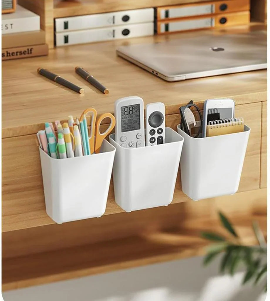 4‑Pack Self‑Adhesive Wall Storage Boxes for Kitchen, Bathroom & Cabinets