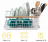 Dish Drying Rack Wooden Handles, Removable Cutlery Holder & Drainboard Kitchen Top