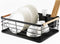 Dish Drying Rack Wooden Handles, Removable Cutlery Holder Drainboard Kitchen Countertop