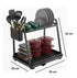 2-Tier Dish Drying Rack for Kitchen Countertop with Drainage Tray, Utensil Holder, Cutting Board Slot & Cup Hooks