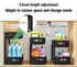 2 Tier Under Sink Organizer Pull Out Sliding Cabinet Storage Shelf with Height Adjustable for Kitchen, Bathroom or Laundry Room (Black)