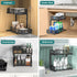 2 Tier Under Sink Organizer Pull Out Sliding Cabinet Storage Shelf with Height Adjustable for Kitchen, Bathroom or Laundry Room (Black)