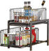2 Tier Sliding Cabinet Organizer Drawer Storage Rack for Kitchen or Bathroom