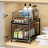 2 Tier Sliding Cabinet Organizer Drawer Storage Rack for Kitchen or Bathroom