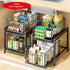 2 Tier Sliding Cabinet Organizer Drawer Storage Rack for Kitchen or Bathroom