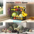 2-Tier Fruit Basket Metal Storage Bowl Kitchen Counter Organizer with Handles for Fruits, Vegetables, Snacks & Bread