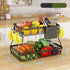 2-Tier Fruit Basket Metal Storage Bowl Kitchen Counter Organizer with Handles for Fruits, Vegetables, Snacks & Bread