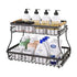 2-Tier Fruit Basket Metal Storage Bowl Kitchen Counter Organizer with Handles for Fruits, Vegetables, Snacks & Bread
