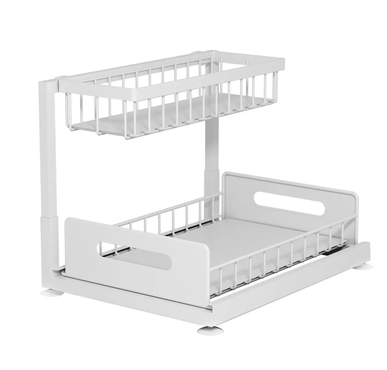 2 Tier Under Sink Organiser with Sliding Drawers for Kitchen & Bathroom