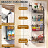 4-Tier Over the Door Organizer Heavy-Duty Metal Pantry Rack with Hanging Baskets for Home Kitchen Storage & Bathroom Door Organization