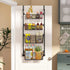 4-Tier Over the Door Organizer Heavy-Duty Metal Pantry Rack with Hanging Baskets for Home Kitchen Storage & Bathroom Door Organization