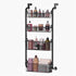 4-Tier Over the Door Organizer Heavy-Duty Metal Pantry Rack with Hanging Baskets for Home Kitchen Storage & Bathroom Door Organization