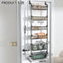 6-Tier Over the Door Organizer Heavy-Duty Metal Pantry Rack with Hanging Baskets for Home Kitchen Storage & Bathroom Door Organization (Black)