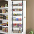 6-Tier Over the Door Organizer Heavy-Duty Metal Pantry Rack with Hanging Baskets for Home Kitchen Storage & Bathroom Door Organization (Black)