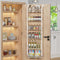 6-Tier Over the Door Organizer Heavy-Duty Metal Pantry Rack with Hanging Baskets for Home Kitchen Storage & Bathroom Door Organization (White)