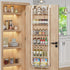 6-Tier Over the Door Organizer Heavy-Duty Metal Pantry Rack with Hanging Baskets for Home Kitchen Storage & Bathroom Door Organization (White)