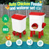 Automatic Chicken Feeder Waterer Set with 8KG Food 7L Water Capacity for Coop, Chickens, Ducks, Quails (Red)