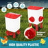 Automatic Chicken Feeder Waterer Set with 8KG Food 7L Water Capacity for Coop, Chickens, Ducks, Quails (Red)