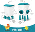 Automatic Chicken Feeder Waterer Set with 8KG Food 7L Water Capacity for Coop, Chickens, Ducks, Quails (Blue)