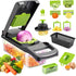 Multifunctional Mandoline Vegetable Chopper 16-in-1 with Stainless Steel Blades, Storage Container & Hand Guard for Fruits & Veggies
