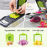 Multifunctional Mandoline Vegetable Chopper 16-in-1 with Stainless Steel Blades, Storage Container & Hand Guard for Fruits & Veggies