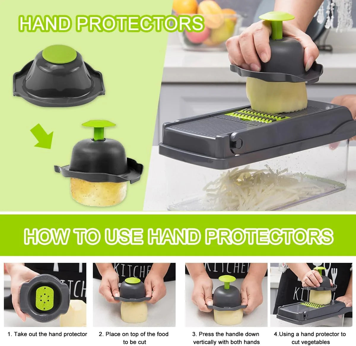 Multifunctional Mandoline Vegetable Chopper 16-in-1 with Stainless Steel Blades, Storage Container & Hand Guard for Fruits & Veggies