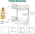 2 Tier Under Sink Organizer Pull Out Sliding Cabinet Storage Shelf with Height Adjustable for Kitchen, Bathroom or Laundry Room (White)