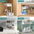 2 Tier Under Sink Organizer Pull Out Sliding Cabinet Storage Shelf with Height Adjustable for Kitchen, Bathroom or Laundry Room (White)