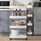 Slim Storage Cart Organizer Trolley with Wheels for Kitchen, Bathroom, Laundry & Narrow Spaces (4 tier)