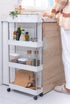 Slim Storage Cart Organizer Trolley with Wheels for Kitchen, Bathroom, Laundry & Narrow Spaces (4 tier)