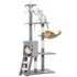 CARLA HOME 134cm Cat Tree for Indoor Cats with Hammock, Plush Perch & Sisal Scratching Posts for Kittens & Adult Cats (Light Grey)