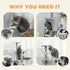 CARLA HOME 134cm Cat Tree for Indoor Cats with Hammock, Plush Perch & Sisal Scratching Posts for Kittens & Adult Cats (Light Grey)