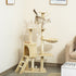 CARLA HOME 134cm Cat Tree for Indoor Cats with Hammock, Plush Perch & Sisal Scratching Posts for Kittens & Adult Cats (Beige)