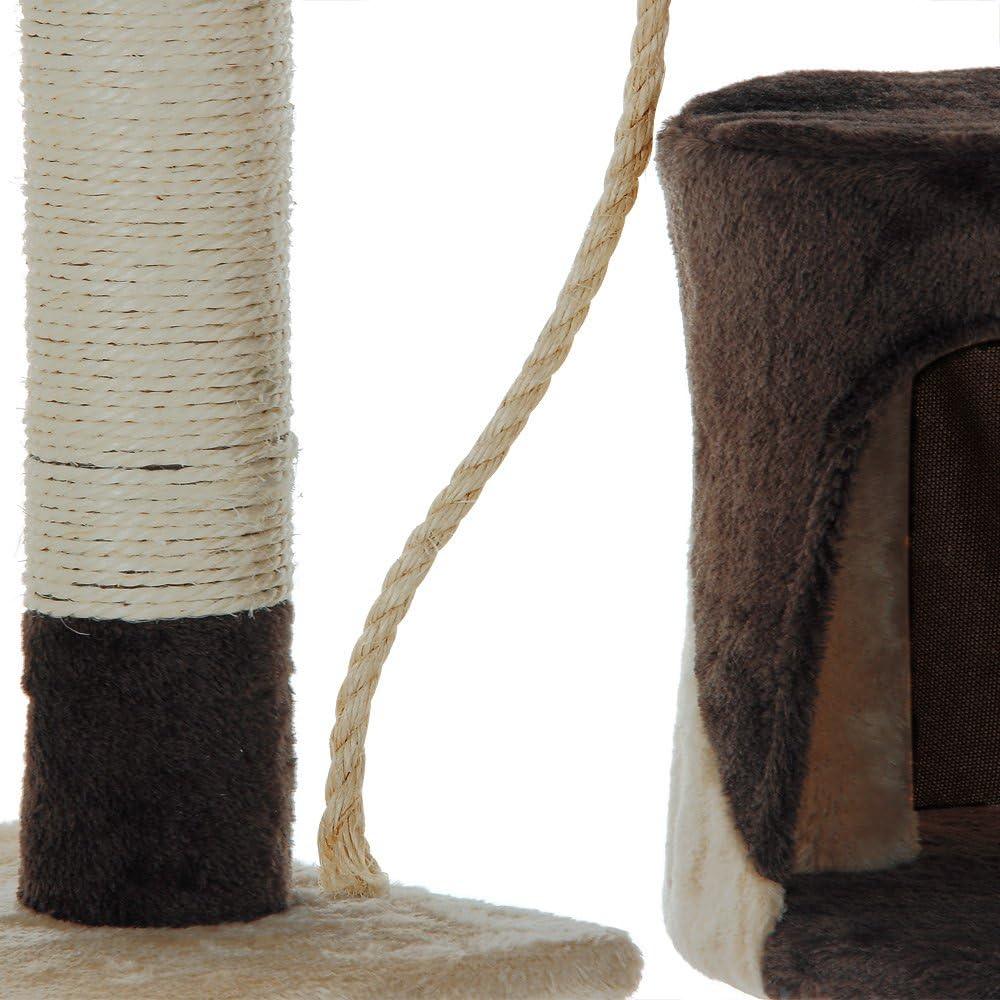 140cm Cat Tree for Indoor Cats with Plush Perch, Sisal Scratching Posts & Condo for Kittens & Adult Cats (Beige)