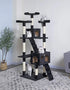 180cm Cat Tree Tower for Indoor Cats with Dual Condos, Plush Perches, Sisal Scratching Posts & Ramps for Kittens & Adult Cats (Black)